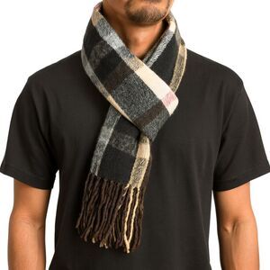 Alpine Swiss Mens Plaid Scarf Soft Winter Shawl Lightweight Cold-Weather Gear